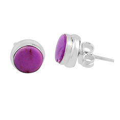 5.89cts natural purple phosphosiderite (hope stone) silver stud earrings y60444