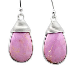 11.28cts natural purple phosphosiderite 925 silver dangle earrings u40987