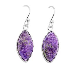 7.78cts natural purple stichtite 925 sterling silver dangle earrings y62684