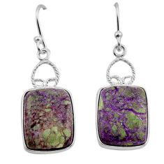 10.84cts natural purple stichtite 925 sterling silver dangle earrings y82453