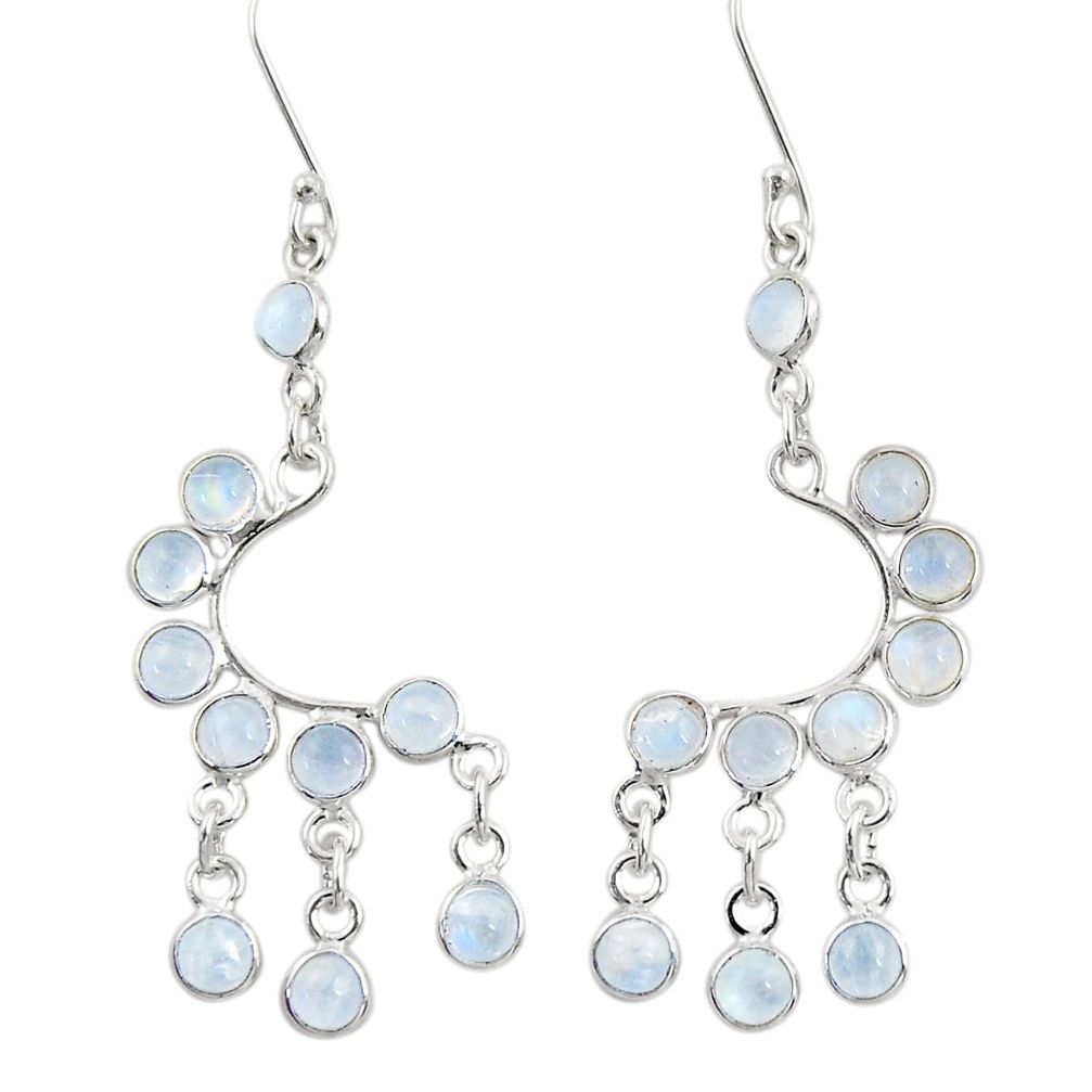 10.80cts natural rainbow moonstone 925 silver chandelier earrings d39814