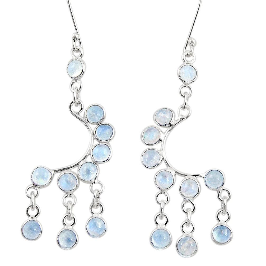 10.82cts natural rainbow moonstone 925 silver chandelier earrings d39815