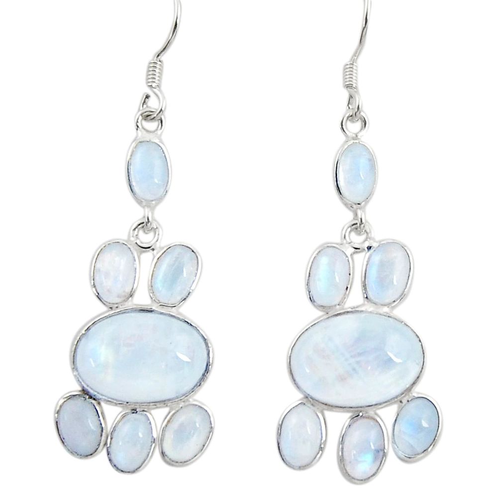 16.28cts natural rainbow moonstone 925 silver chandelier earrings d39837