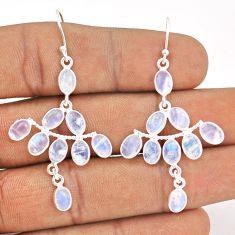 12.94cts natural rainbow moonstone 925 silver chandelier earrings jewelry t87385