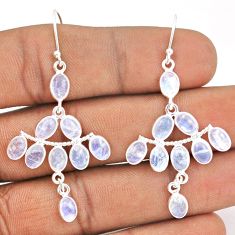 13.10cts natural rainbow moonstone 925 silver chandelier earrings jewelry t87390