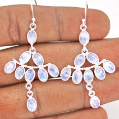 12.91cts natural rainbow moonstone 925 silver chandelier earrings jewelry t87392