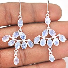 13.13cts natural rainbow moonstone 925 silver chandelier earrings jewelry t87400