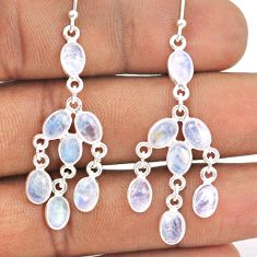 12.54cts natural rainbow moonstone 925 silver chandelier earrings jewelry t87411