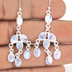 12.07cts natural rainbow moonstone 925 silver chandelier earrings jewelry t87418