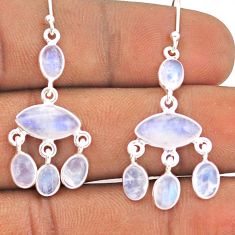 11.26cts natural rainbow moonstone 925 silver chandelier earrings jewelry t87422