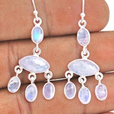 11.96cts natural rainbow moonstone 925 silver chandelier earrings jewelry t87427