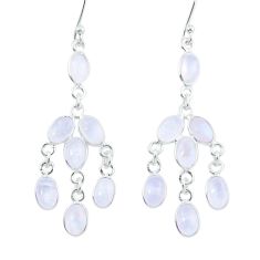 10.48cts natural rainbow moonstone 925 silver chandelier earrings jewelry y23436