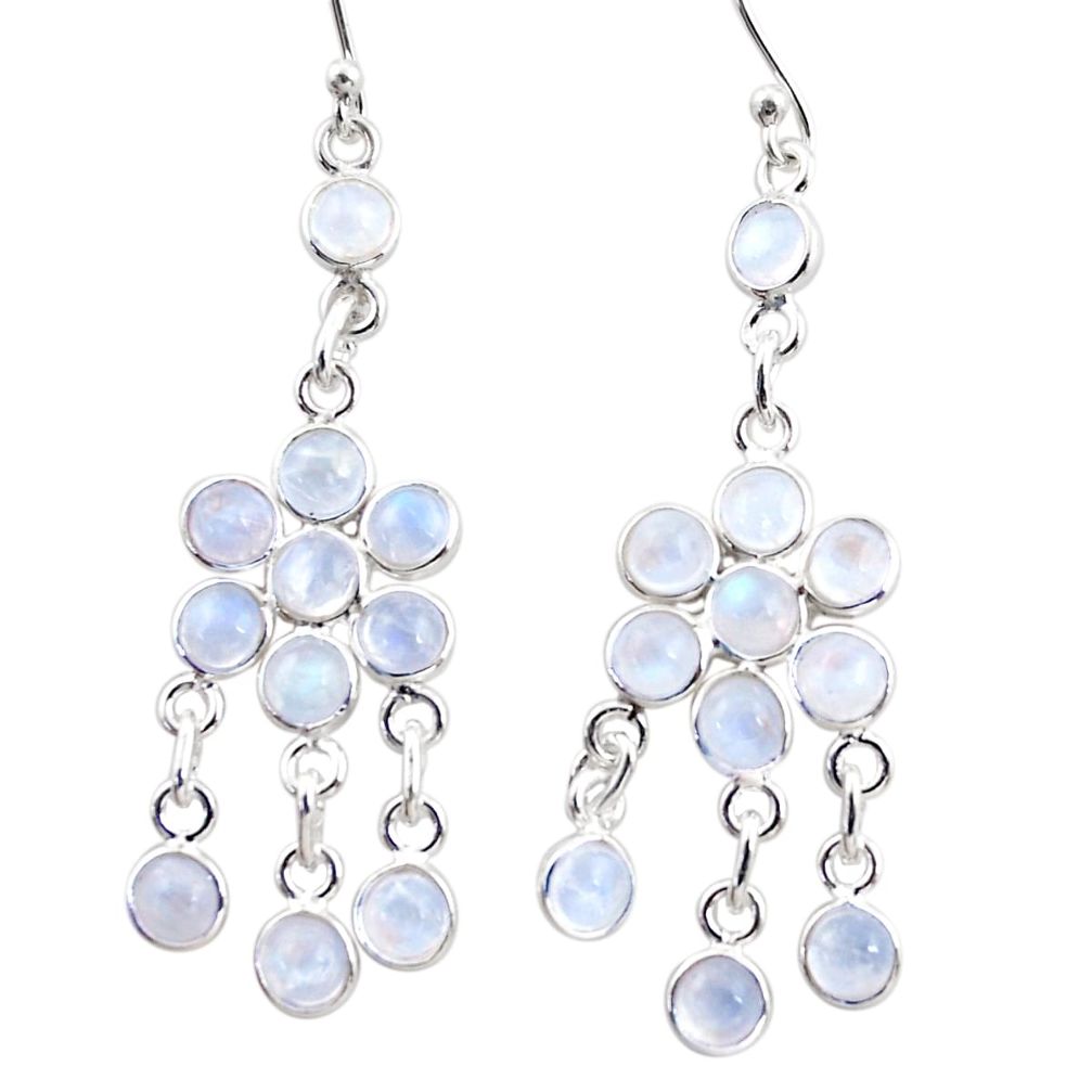 13.70cts natural rainbow moonstone 925 silver chandelier earrings r35613