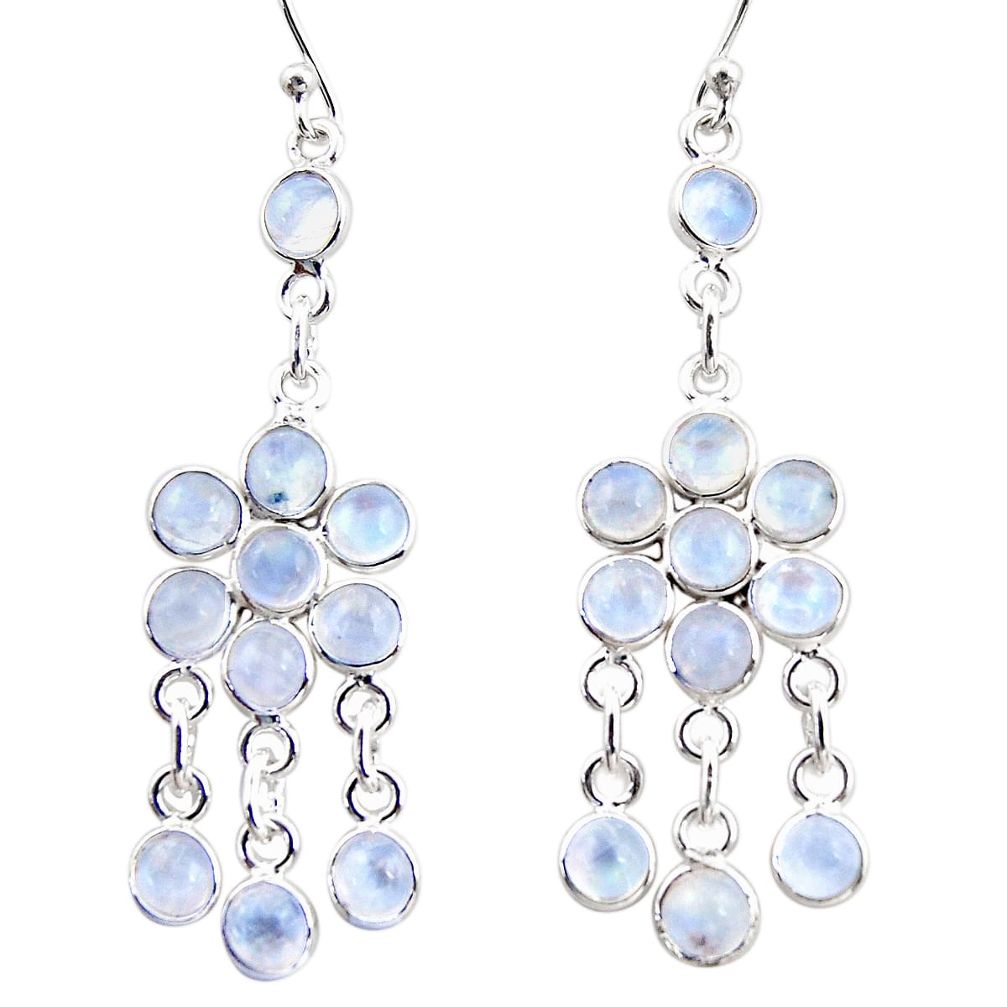 13.73cts natural rainbow moonstone 925 silver chandelier earrings r35615
