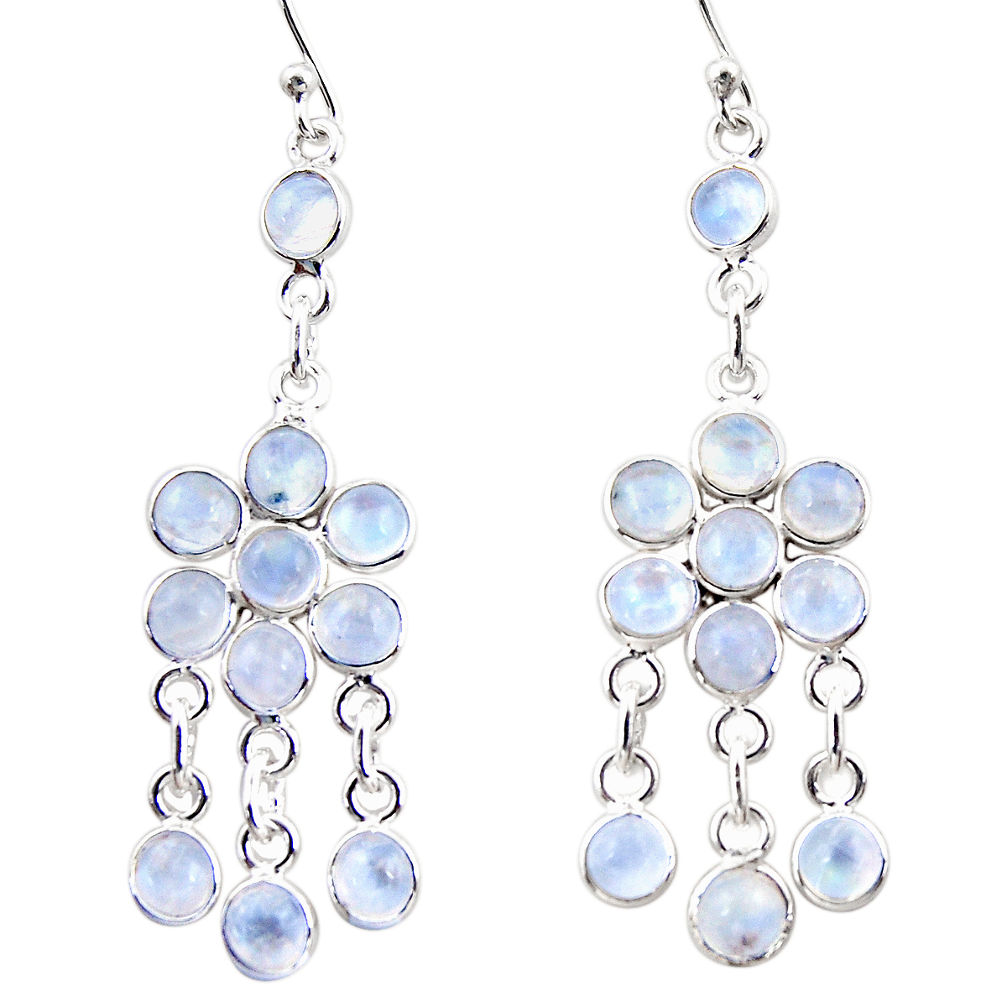 13.15cts natural rainbow moonstone 925 silver chandelier earrings r35616