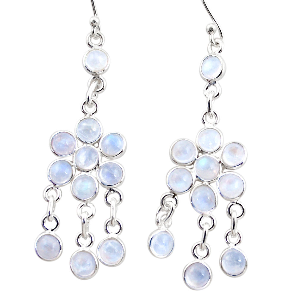 13.17cts natural rainbow moonstone 925 silver chandelier earrings r35620