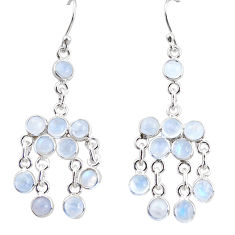 Clearance Sale- 12.68cts natural rainbow moonstone 925 silver chandelier earrings r35798