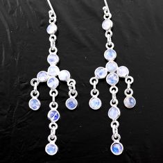 11.68cts natural rainbow moonstone 925 silver chandelier earrings t77370