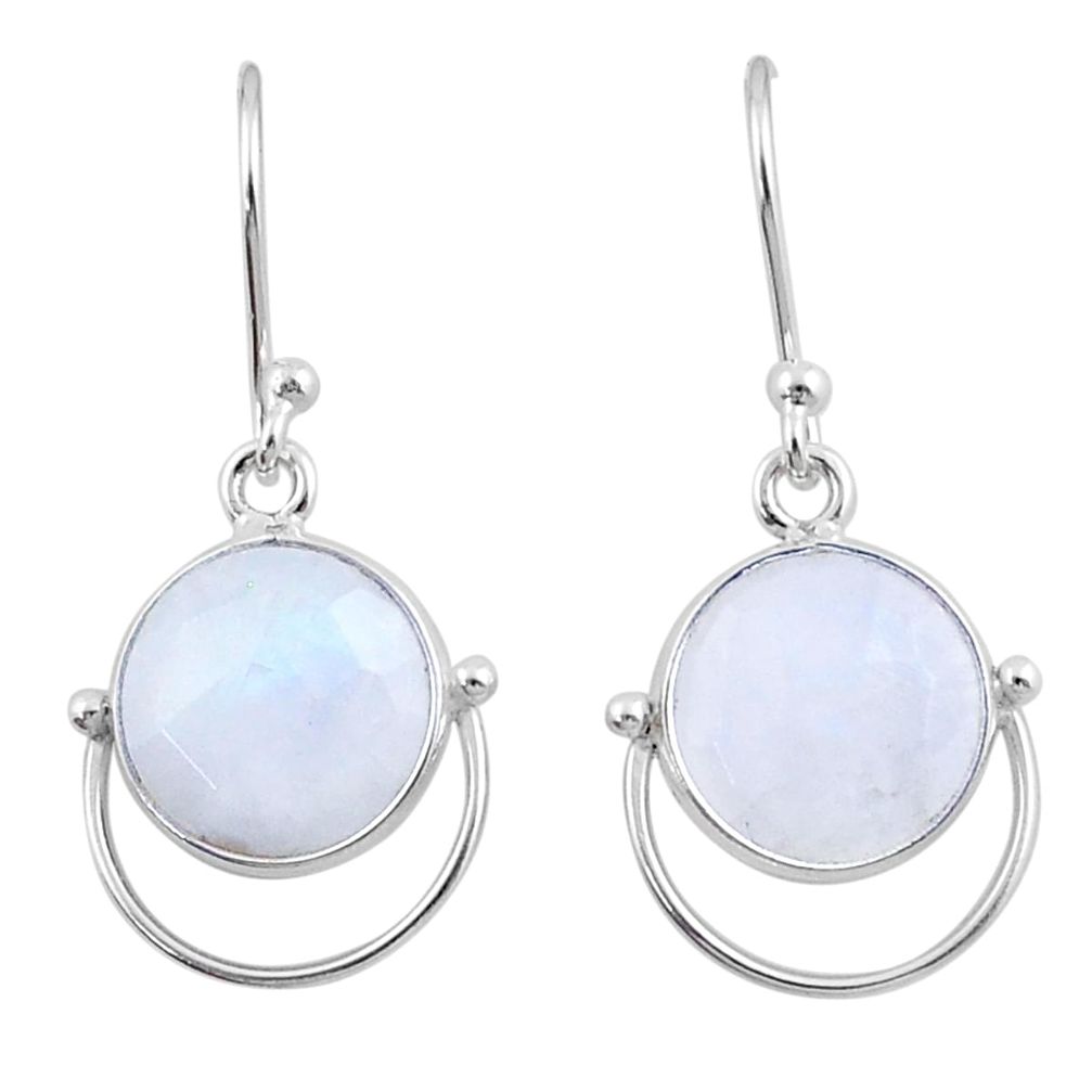 7.80cts natural rainbow moonstone 925 silver dangle earrings jewelry u21034