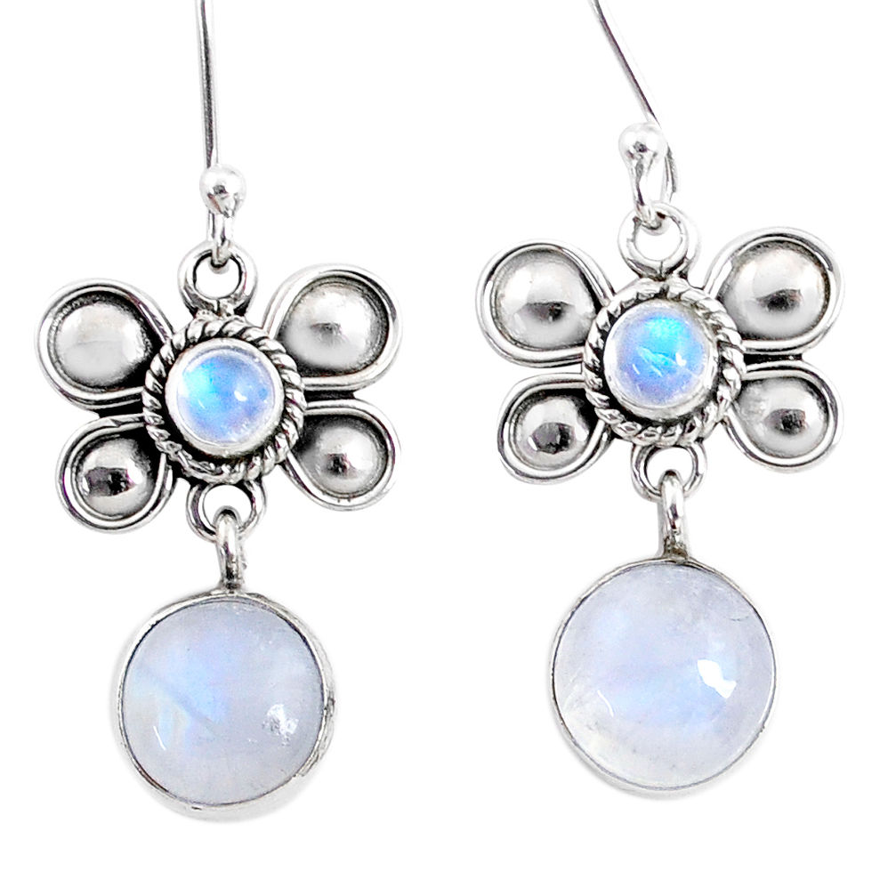 9.61cts natural rainbow moonstone 925 sterling silver butterfly earrings r66582