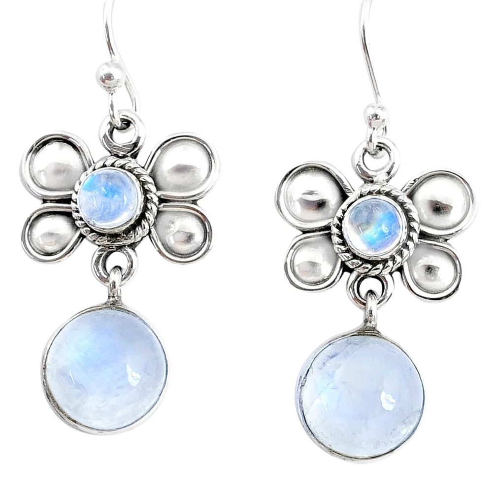 10.39cts natural rainbow moonstone 925 sterling silver butterfly earrings r74802