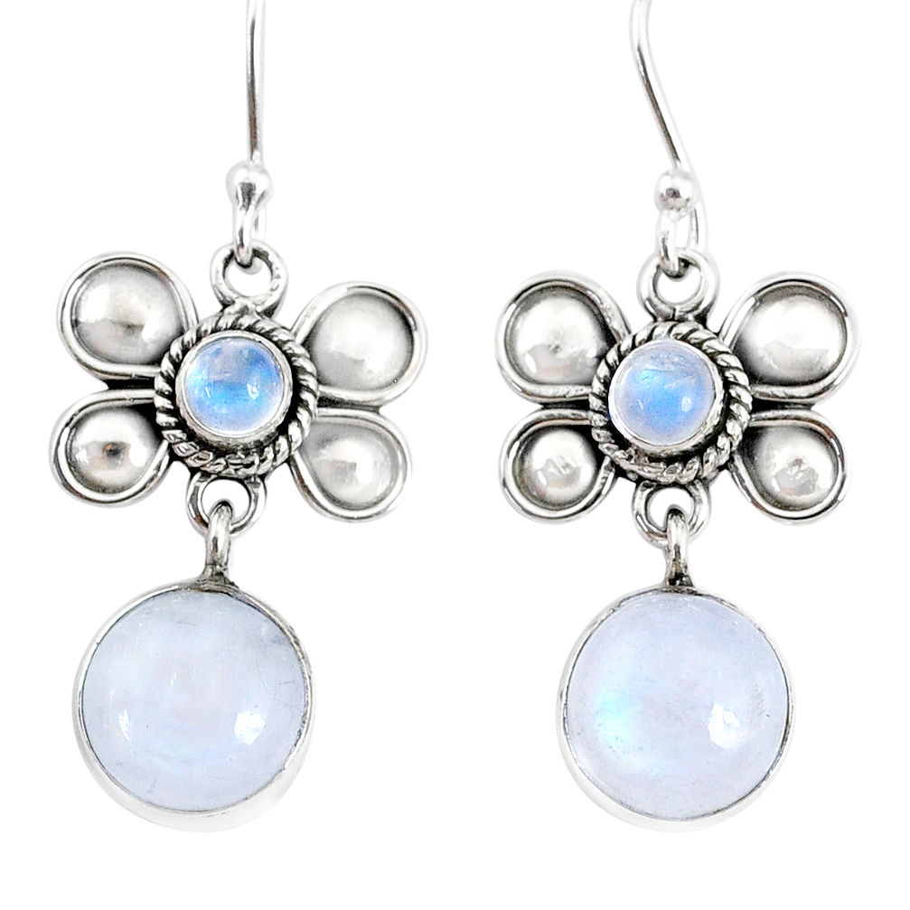9.98cts natural rainbow moonstone 925 sterling silver butterfly earrings r74803