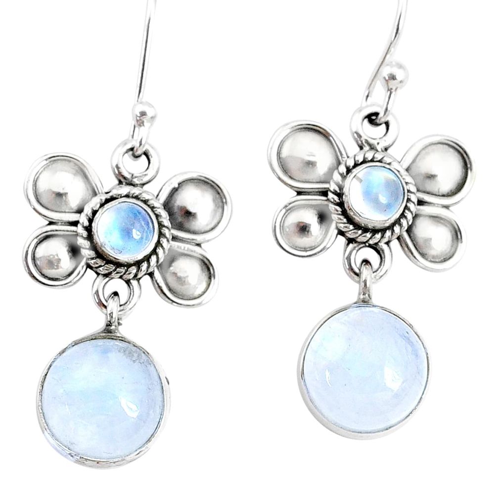 10.84cts natural rainbow moonstone 925 sterling silver butterfly earrings r74805