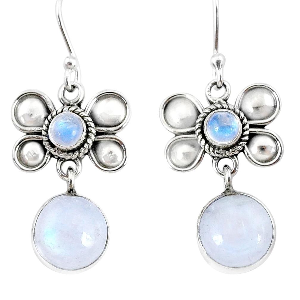 9.98cts natural rainbow moonstone 925 sterling silver butterfly earrings r74806