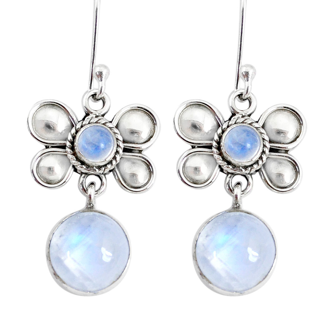 10.39cts natural rainbow moonstone 925 sterling silver butterfly earrings r74807