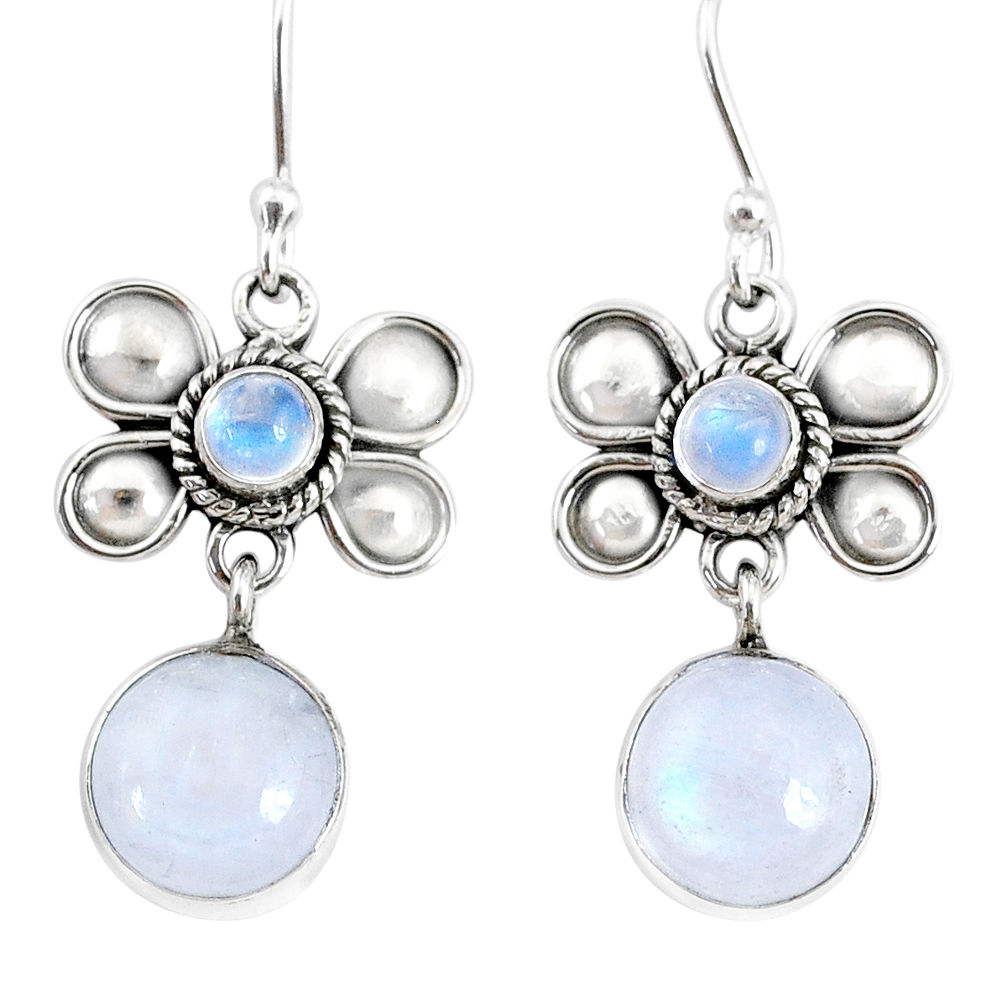 9.61cts natural rainbow moonstone 925 sterling silver butterfly earrings r74809