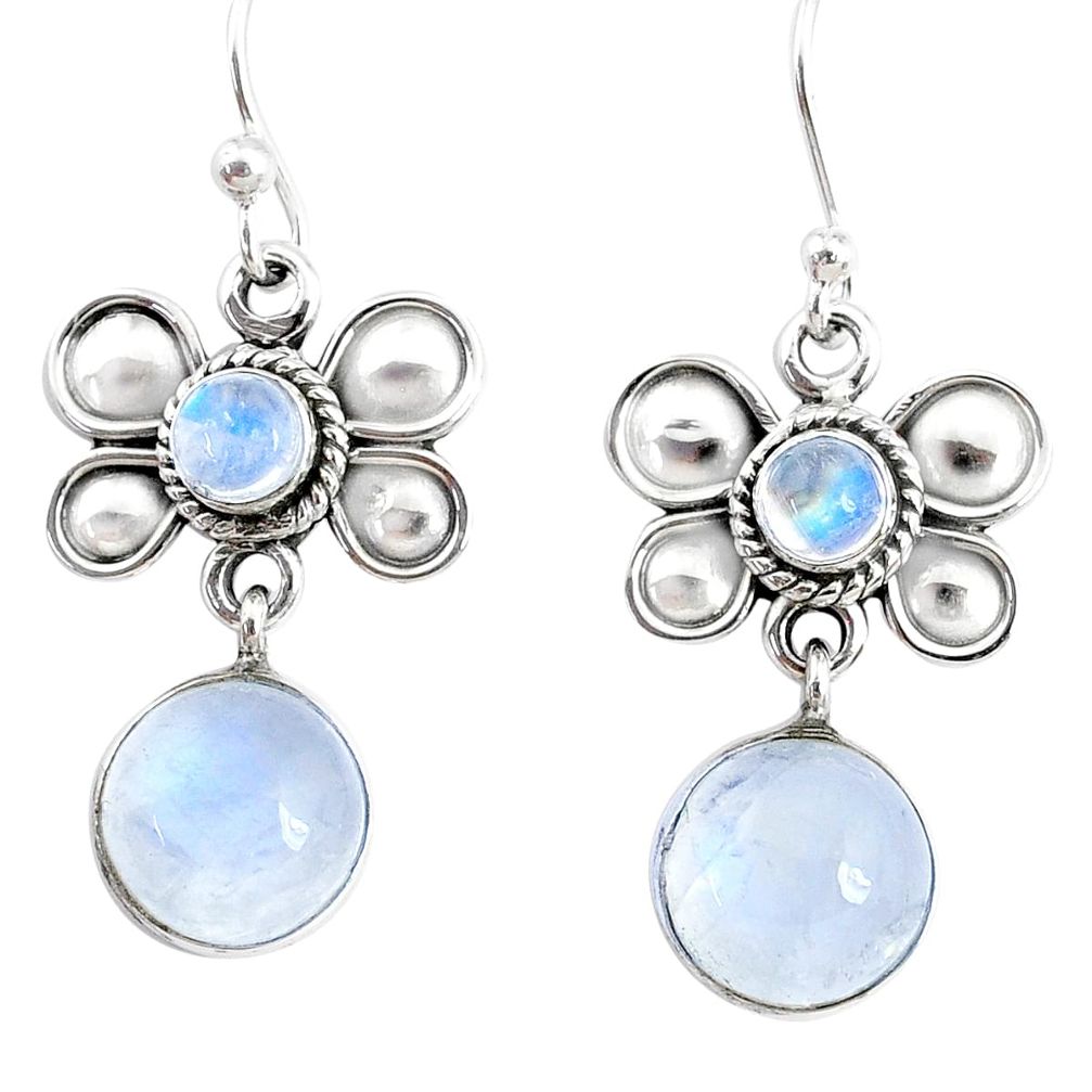 10.29cts natural rainbow moonstone 925 sterling silver butterfly earrings r74857