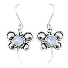 2.10cts natural rainbow moonstone 925 sterling silver butterfly earrings y34521