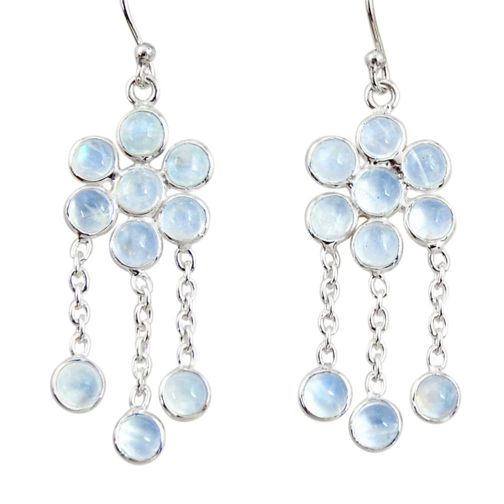 9.18cts natural rainbow moonstone 925 sterling silver chandelier earrings r33505