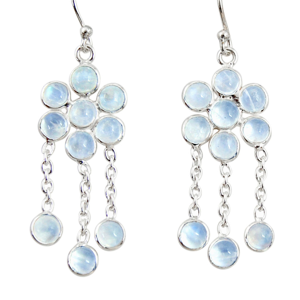 9.03cts natural rainbow moonstone 925 sterling silver chandelier earrings r33512