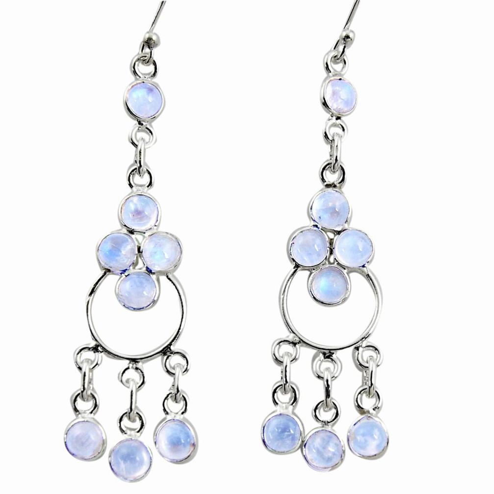 9.25cts natural rainbow moonstone 925 sterling silver chandelier earrings r35676