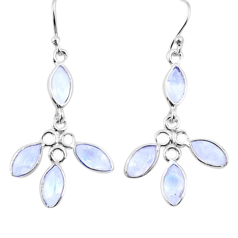 8.97cts natural rainbow moonstone 925 sterling silver chandelier earrings u32641