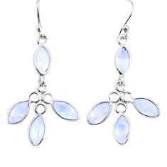 8.97cts natural rainbow moonstone 925 sterling silver chandelier earrings u32641