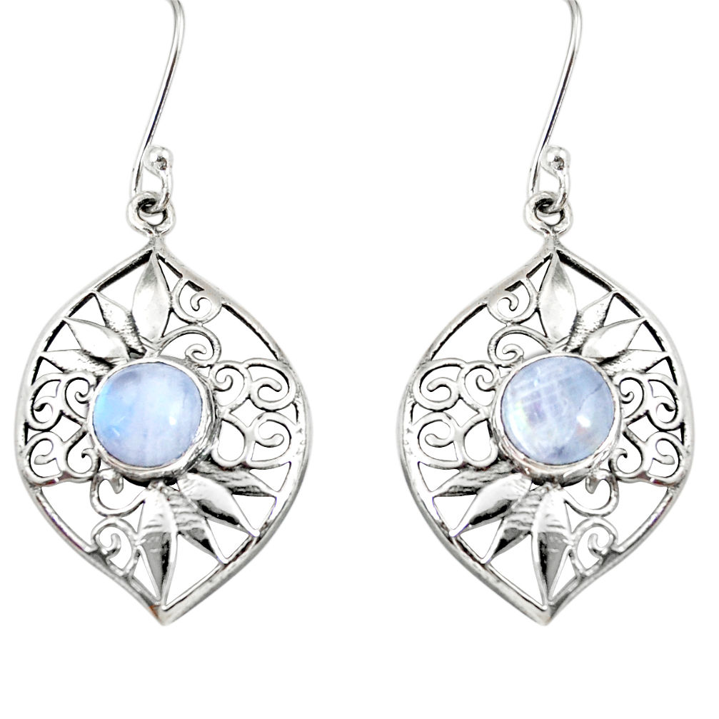 rainbow moonstone 925 sterling silver dangle earrings d40099