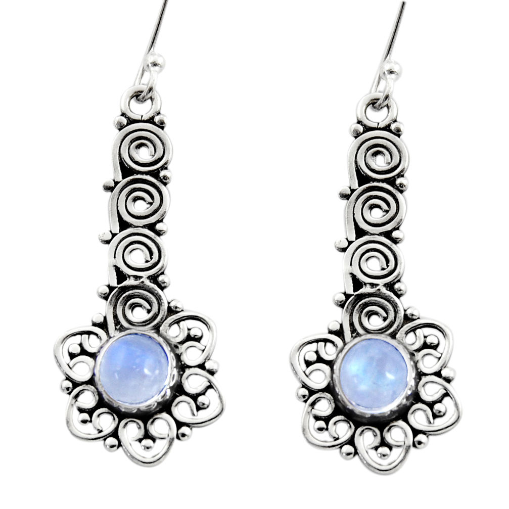 rainbow moonstone 925 sterling silver dangle earrings d41051