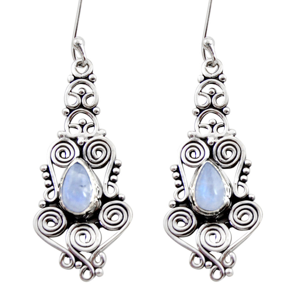 rainbow moonstone 925 sterling silver dangle earrings d41055