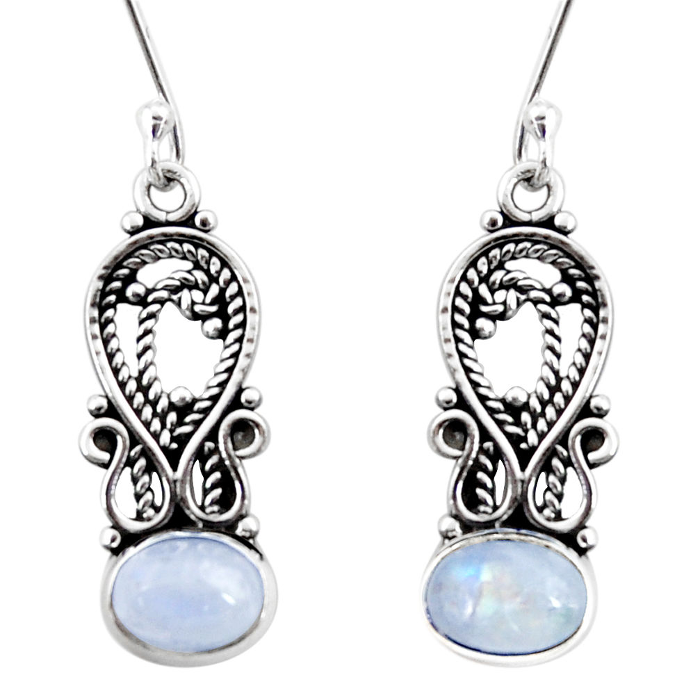 rainbow moonstone 925 sterling silver dangle earrings d41089