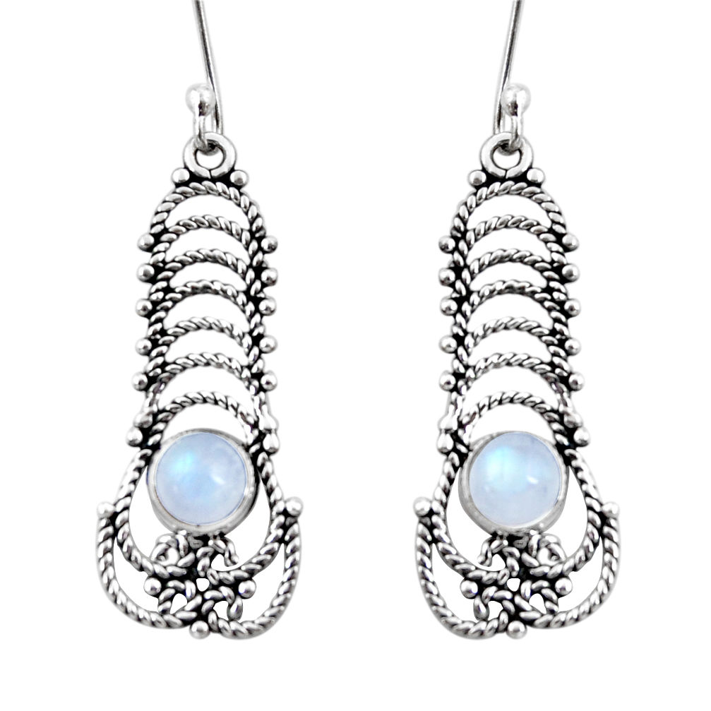 rainbow moonstone 925 sterling silver dangle earrings d41092