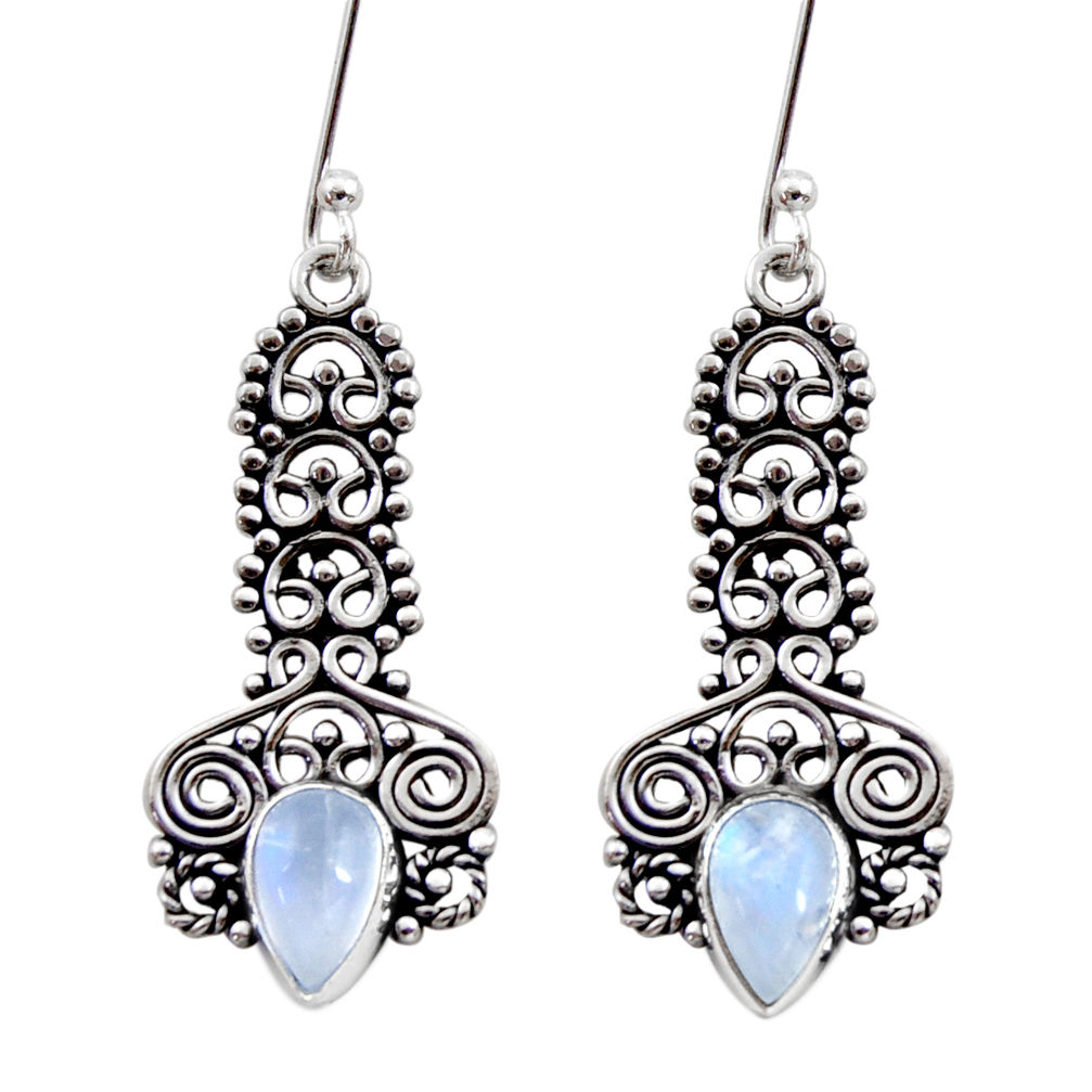 rainbow moonstone 925 sterling silver dangle earrings d41096