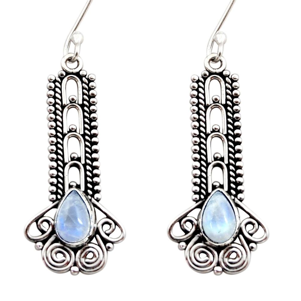 rainbow moonstone 925 sterling silver dangle earrings d41136