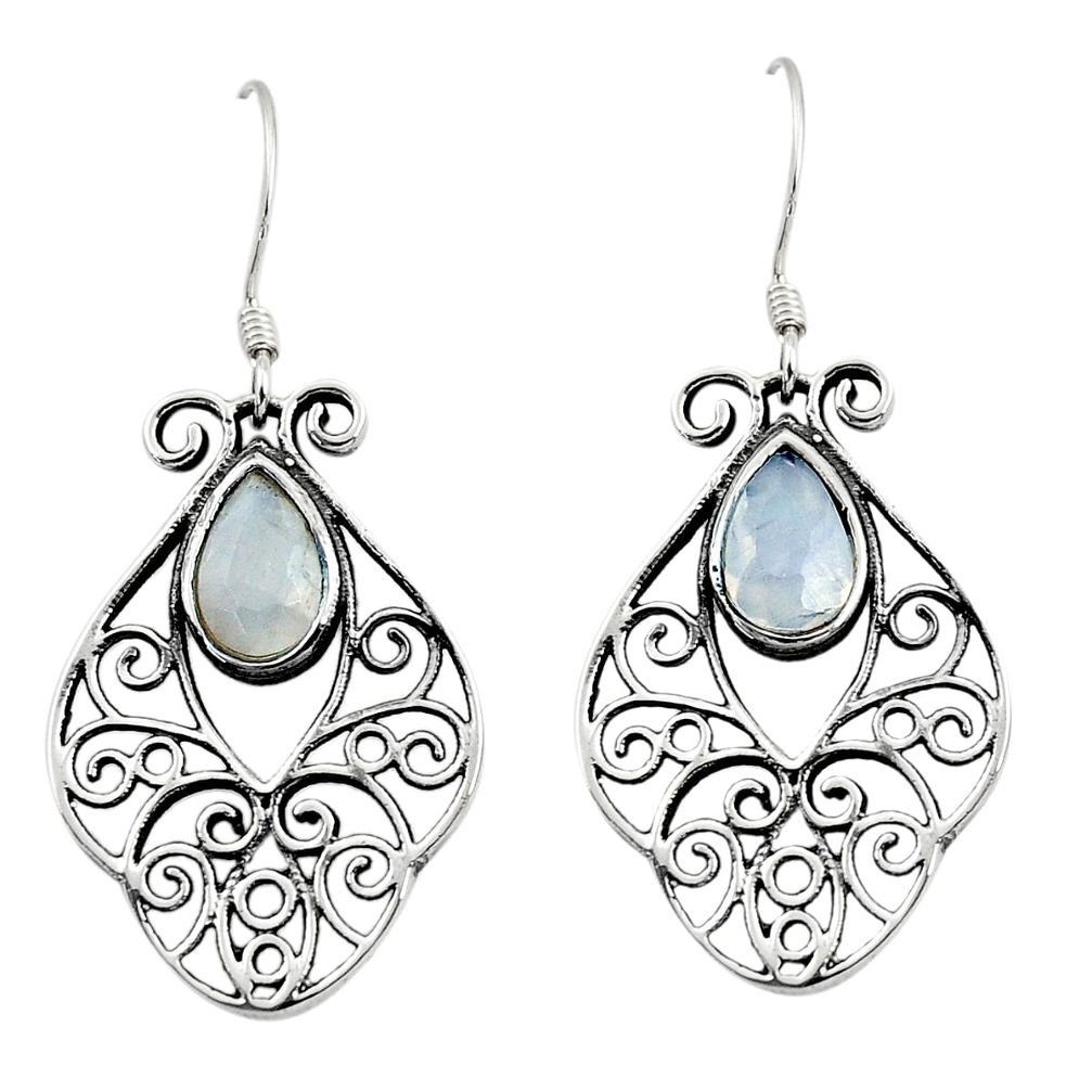 rainbow moonstone 925 sterling silver dangle earrings d45739