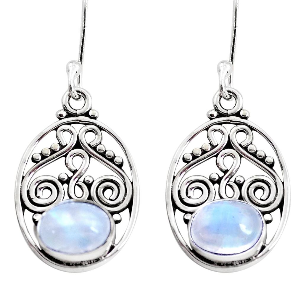 rainbow moonstone 925 sterling silver dangle earrings p41418