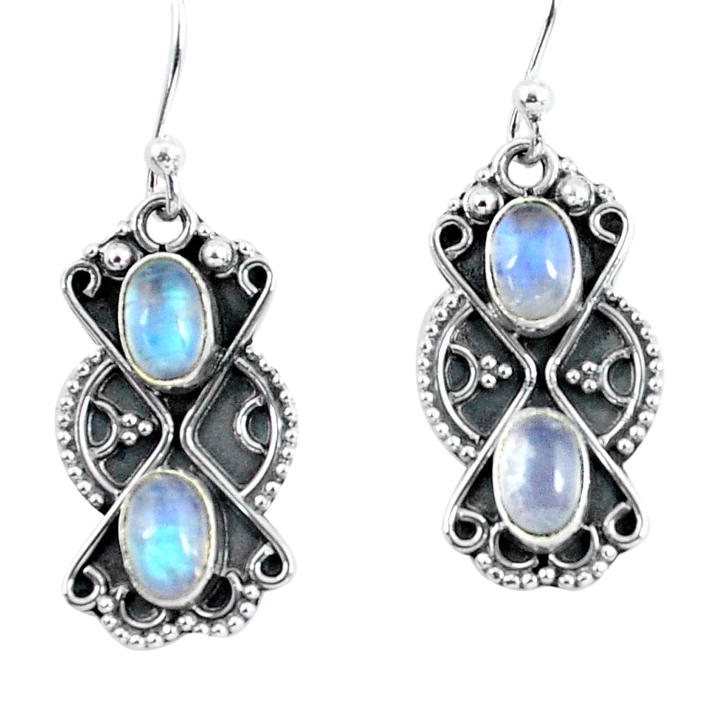 rainbow moonstone 925 sterling silver dangle earrings p60039