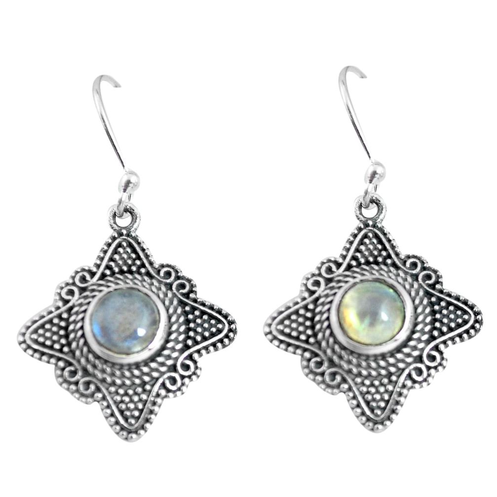rainbow moonstone 925 sterling silver dangle earrings p63945