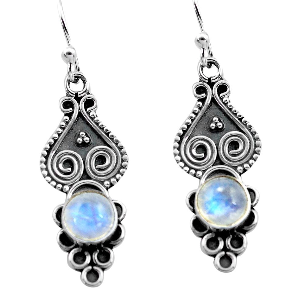rainbow moonstone 925 sterling silver dangle earrings p81341