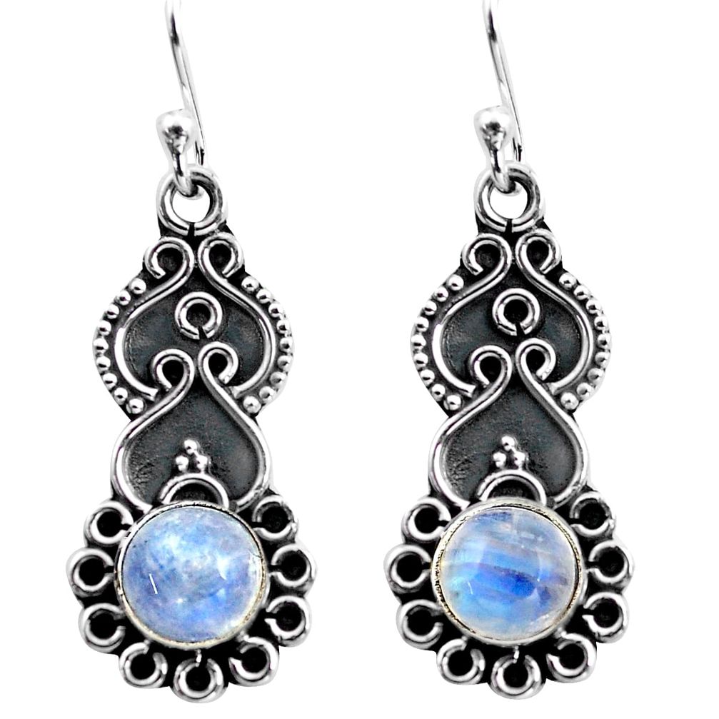 rainbow moonstone 925 sterling silver dangle earrings p87546